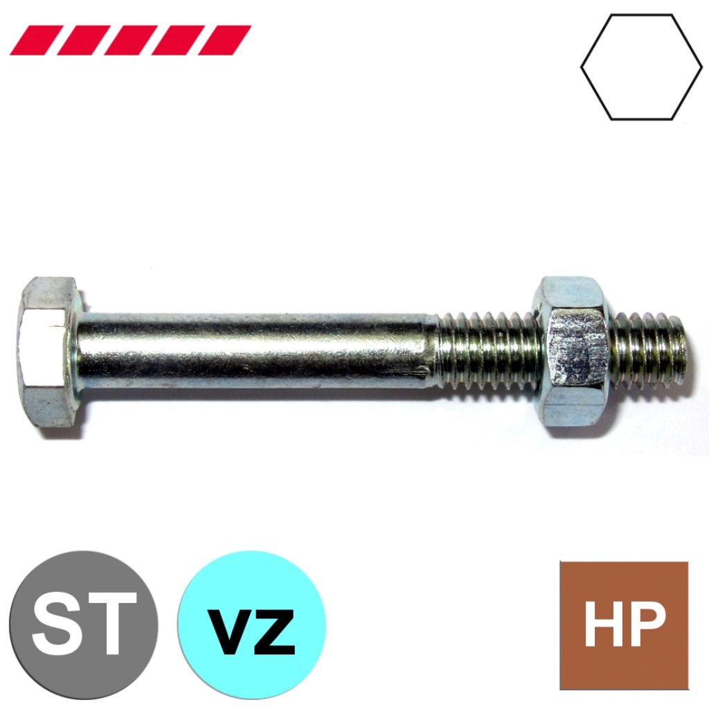 HABERL - Schrauben Sechskantkopf DIN 601 verzinkt (mit Mutter)