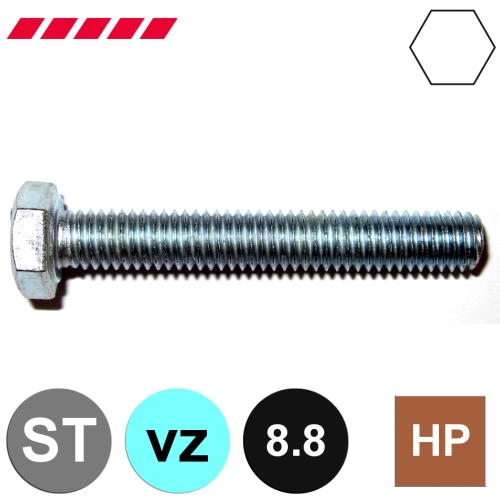 Schrauben Sechskantkopf DIN 933 8.8 verzinkt (mit Gewinde bis Kopf)