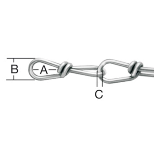 Knotenkette DIN 5686 verzinkt, ungeprüft (Meterware)