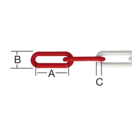 Absperrkette rot/weiß langgliedrig Kunststoff, ungeprüft (Meterware)