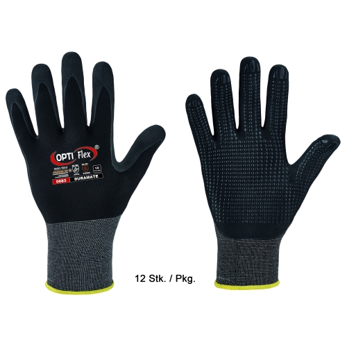 Feinstrick-Handschuhe Duramate Opti Flex , Größe 10, Farbe grau/schwarz