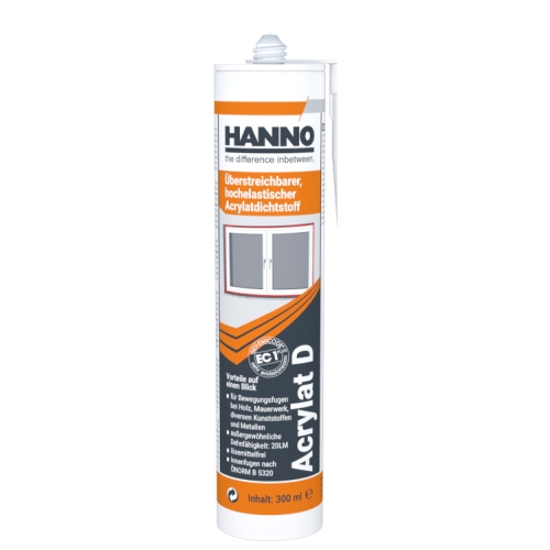 Hanno Acryl-Dichtmasse Acrylat D, Farbe weiß, Inhalt 300 ml