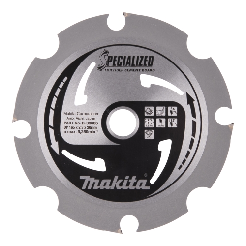 Makita Kreissägeblatt Specialized 165/20/4Z FTG 12° (für Tauchsägen)