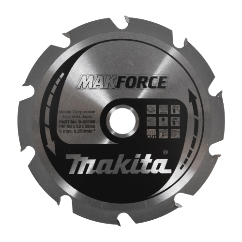 Makita Kreissägeblatt MAKFORCE 165/20/10Z FTG 20° (für Handkreissägen)