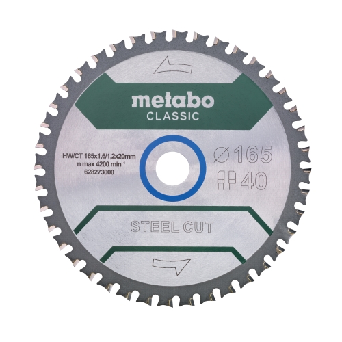 Metabo Kreissägeblatt Classic Steel Cut 165/20/40Z FZ/FA 4° (für Handkreissägen)