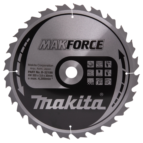 Makita Kreissägeblatt MAKFORCE 355/30/24Z ATB 20° (für Handkreissägen)
