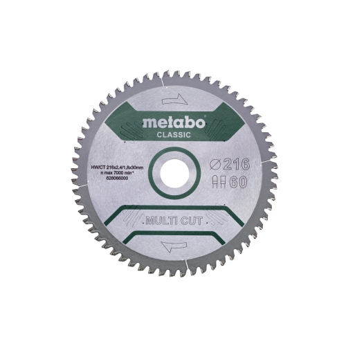 Metabo Kreissägeblatt Multi Cut Classic 216/30/60Z FZ/TZ -5° (für Kapp- und Gehrungssägen)