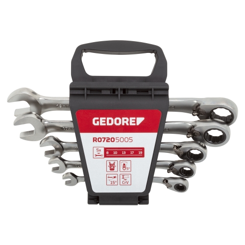 Gedore red Ratschen-Ring-Maulschlüssel-Satz R07205005 (5-teilig)