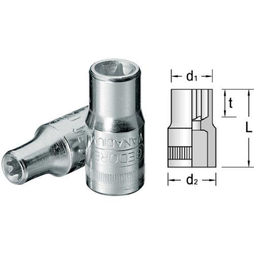 Steckschlüsseleinsatz Gedore 1/4 TX 20 - für Außen-Torx-Schrauben