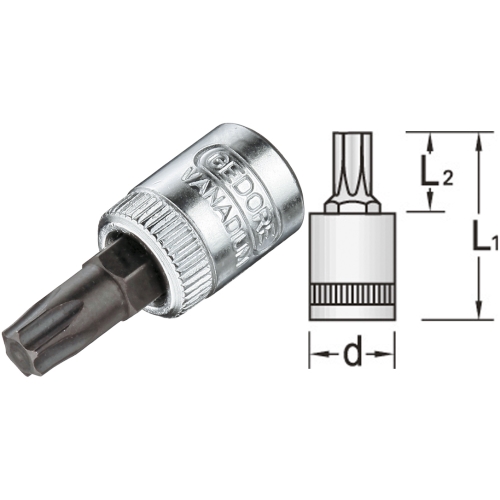 Steckschlüsseleinsatz Gedore 1/4 ITX 20 - für Innen-TORX-Schrauben