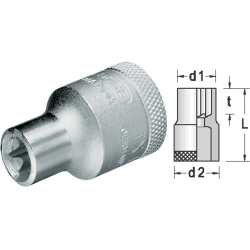 Steckschlüsseleinsatz Gedore 1/2 TX 19 - für Außentorx-Schrauben