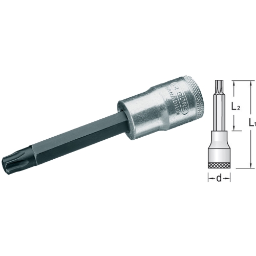Steckschlüsseleinsatz Gedore 1/2 ITX 19 L - lang für Innentorxschrauben