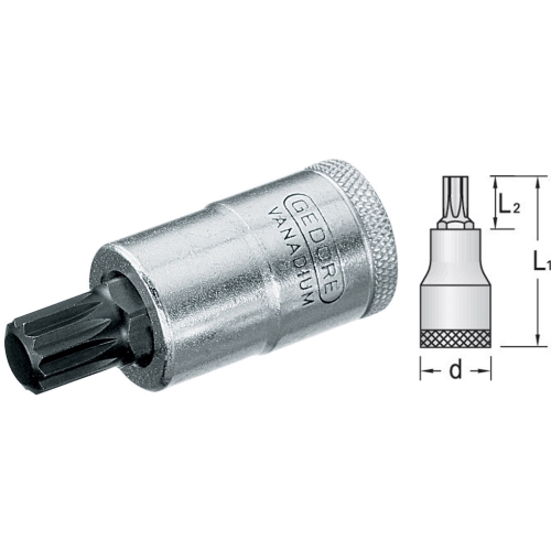 Steckschlüsseleinsatz Gedore 1/2 INX 19 - für Innenvielzahnschrauben