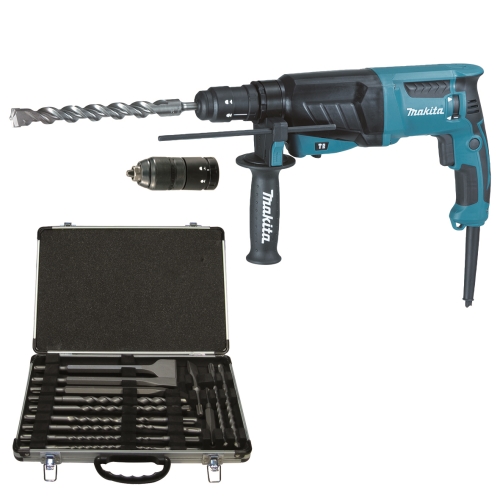 Makita Bohrhammer HR2630TX (inkl. Bohrer- und Meißel-Set 17-teilig)