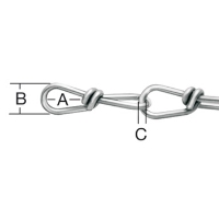 Knotenkette DIN 5686 verzinkt, ungeprüft (Meterware)