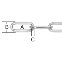 Rundstahlkette Form C langgliedrig verzinkt, ungeprüft (Meterware)